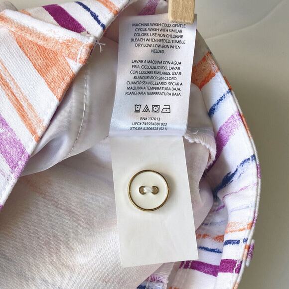 Isaac Mizrahi Shorts Womens Size 12 Striped White Multi-Colored Stretch 4” Insea - Picture 6 of 9